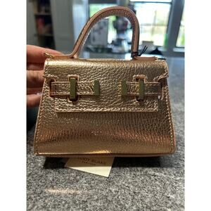 Rare Teddy Blake Ava 6" Micro Handbag, Rosa Gold Leather –Arm Candy Cllctn 2020